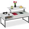 Relaxdays Tavolino da Salotto Contenitore, Tavolo Basso da caffè con Scomparto Portaoggetti, HLP: 45x110x50 cm, Bianco