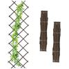 Relaxdays Grigliato in Legno per Rampicanti, 180x60 cm, Set 3 Tralicci Allungabili Piante da Giardino e Balcone, Marrone