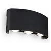 BRILONER - Applique da esterno con luce bianco neutro, IP44 protezione dagli spruzzi, illuminazione up down, lampada da parete esterna, applique parete giardino, 15,5 x 4,5 x 7,5 cm, Nero