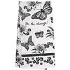 Karma Gifts - Strofinacci in bianco e nero stile boho, 71,1 cm di lunghezza x 50,8 cm di larghezza, motivo: farfalle