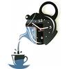 FLEXISTYLE Moderno Orologio da Parete per Cucina, Tazza e teiera, Nero, 45 cm x 45 cm, 3D, Silenzioso, Design Made in EU