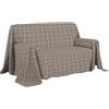 PENSIERI DELICATI Telo Copridivano 180 x 290 cm Made in Italy, Telo Copritutto 100% Cotone Puro, Fantasia Tartan Beige, Ideale Come Telo Arredo, Salvadivano o Copriletto Estivo (1 Piazza)