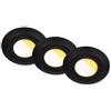 BRILONER - Set di 3 faretti da incasso per bagno a LED 230V Alloggiamento riciclato al 50%, Variazione temperatura colore, Dimmerabile, IP44, Ra90, LED spot, piatto, 68mm, 90x30mm (DxH), Nero