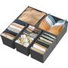 Simple Houseware Scatola portaoggetti Pieghevole in Tessuto, Armadio, cassettiera, divisorio, Organizer, Cestino, per Biancheria Intima, Reggiseni, Grigio Scuro (Set da 6)