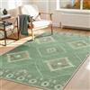 DEFYNEE Tappeto per soggiorno 120x180 cm, Tappeto lavabile, a pelo corto, antiscivolo, facile da pulire, tappeto vintage e boho per ingresso, cameretta dei bambini, camera da letto, ufficio, verde