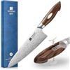 XINZUO 21.1cm Coltello da Cuoco 110 Strati in Acciaio Damasco, Forgiato a Mano Professionale Coltello da Cucina Coltello da Chef Tagliente -Manico in Legno di Ferro del Deserto del Nord America