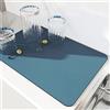 AMOMYDOG Tappetino Scolapiatti, Super Assorbente Tappetini Lavello Cucina, Scolapiatti da Lavello Asciugatura Rapida, Sgocciolatoio per Lavello Antiscivolo per Bancone Cucina 30 x 40cm (Blu)