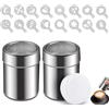 LANZLC Spargi Zucchero a Velo, 2 pezzi Spargi Cacao in Polvere, Spargizucchero in Acciaio Inox con Coperchio, Polvere Shakers Setacci per Farina Cacao Cannella