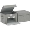 ENUMAIL Scatole di Stoccaggio con Manici,26x20x17cm,Grigio,2 Pezzi