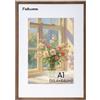 Feihorrm Cornice Vintage, Cornice Fotografica A1 in Legno Massello di Noce, Con Vetro Temperato, Per Foto 59,4x84 cm Senza Passepartout o 41x58,4 cm Con Passepartout (Marrone Scuro, A1 (59,4x84 cm))