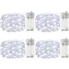 ALEGRE 4 luci a LED a batteria con timer, 2 m, 20 LED, micro filo di rame, con timer, catena luminosa a LED bianca fredda, per interni, funzionamento a batteria per Natale, Halloween, Capodanno