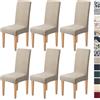 Dioxide Coprisedie con Schienale Elastico Copri Sedia da Cucina Tessuto Jacquard Antimacchia,Universali Coprisedia Elasticizzati, Moderno Fodera Sedia per Soggiorno,Cucina,Casa (Cachi,6pc)