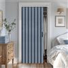 Vatge Accordian Style Door Curtains for Bedroom, and Closet Without Door, Room Divider Curtain for Living Room/Bathroom/Bedroom, 1 Panel with Tieback, W39 x L78, Blue