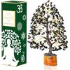 Crocon Albero della vita in cristallo di tormalina nera pietra naturale albero dei soldi pietre preziose guarigione pietre dei chakra cristalli regalo di compleanno per casa per donne taglia 10-12.