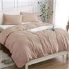 Cotopuro Copripiumino Matrimoniale 100% Cotone 260x240 (2 Federe 50x80), Set Copripiumino in Premium Cotone 150GSM OEKO-TEX, Morbida, Traspirante, Ipoallergenica - Rosa
