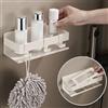 DEKAZIA® mensola doccia bianco beige mensola bagno mensole bagno porta sapone portasapone doccia porta shampoo doccia accessori bagno senza forare porta oggetti per bagno porta bagnoschiuma da doccia