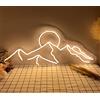 Ulalaza Luci decorative a LED Interfaccia USB Montagne Alba Tramonto Insegne al neon a LED Decorazione domestica Arte della parete Luminosità regolabile 42X24 cm