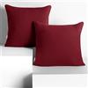 DecoKing Set di 2 federe 40 x 40 * 2 cm, jersey 100% cotone pettinato, chiusura a cerniera Bordeaux Amber
