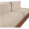 SYLC Carovana Copricuscino Per Divano, Jacquard Copricuscino Divano Per Roulotte Con 2 Cinghie, Fodere Per Cuscini Per RV Auto Panchina (Beige,W 145-185 cm, D 45-65 cm)