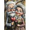 NEWENMO Coppia Anziana Diamond Painting Kit per Adulti,5D Fiori Pittura Diamante,Amore Diamond Art Kits,Fai Da Te Diamant Painting Set,per Adulti Principianti Decorazione Casa 30x40cm
