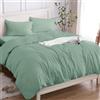 Cotopuro Copripiumino Matrimoniale 100% Cotone 260x240 (2 Federe 50x80), Set Copripiumino in Premium Cotone 150GSM OEKO-TEX, Morbida, Traspirante, Ipoallergenica - Verde Acqua