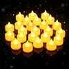 Aubess 24 Pezzi Candele LED, Lumini LED Calde, Candela LED di Simulazione Senza Fiamma, Candele Finte per Festa, Confessione, Decorazione Casa (Φ 3,7cm x H 4,1cm)