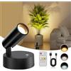 Bonsery Spotlight wireless con telecomando touch, batteria da 5500 mAh, faretto da parete ricaricabile, per interni con 3 colori, dimmerabile, lampada da parete, batteria con temporizzazione per