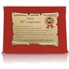 ATS Incisione Targhe & Timbri Targa Compleanno con Pergamena - Targa Celebrativa in Cofanetto Velluto - Idea Regalo Elegante per Compleanno e Ricorrenze - Targa Ricordo (Rosso, 90 Anni)