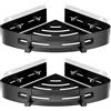 Uootach 2 Pezzi Mensola Doccia Senza Foratura, Doccia da Angolare Alluminio con ganci, Scaffali per il bagno, Organizzatori per il bagno, Ideale per bagni, cucine e soggiorni(Nero)