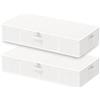 GUOHNHE Contenitore Sottoletto, Scatole Pieghevoli Portavestiti, Organizer Sotto Letto, Cassettiera Salvaspazio, per Coperta Vestiario, Set di 2, Bianco, 80 x 40 x 15 cm, XSNY20WL-2