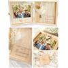 Joli Coon Cofanetto regalo bisnonno in legno, 14 x 14 x 3 cm | Veri fiori secchi, magnete per inserire una foto, ricordo decorativo da esporre, lavorazione curata