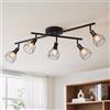 LVWIT Faretti Soffitto Nero, Faretti Orientabili con 5 Attacco E14, Faretto da Interno Moderna, Lampadario Faretti per Barra, Salotto, Cameretta, Cucina,Corridoio Illuminazione (Senza Lampadina)