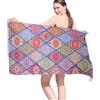 Vorvowry Telo Mare Grande Microfibra Uomo Donna Leggero Asciugatura Rapida Asciugamano Mare Telo Spiaggia Antisabbia con Borsa in Rete 80×180cm Boemia