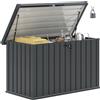Baule Cassapanca da Esterno 124x66x72 cm da 400L in Acciaio Zincato con Serratura e 2 Chiavi Grigio Scuro