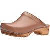 Sanita Lotte | Zoccoli Aperti da Donna | Zoccoli in Pelle con Suola in Legno | Prodotto Originale Fatto Mano | Suola sostenibile | Marrone | 36 EU