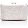 Jurlea Pochette Streamer da Donna Borse per Feste da Sera Pochette con Diamanti Abito da Sera con Catena Borsa a Tracolla Glitter Matrimonio Prom Tote Portafoglio (Bianco Perla)