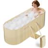 NArra Vasca da bagno pieghevole portatile per adulti, 2 in 1 Hot Bath & Ice Bath, grandi dimensioni, bagni di ammollo indipendenti, isolamento ispessito SPA, sauna, coppia di piatti doccia, 150 x 55 x50 cm