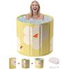 NArra Vasca da bagno Portatile per Adulti - Vasca da Bagno Freestanding con Doccia Spa, Termoregolazione Ghiaccio/Caldo,Ideale per SPA Domestica e Viaggio- Versione Compact 70x65 cm Giallo