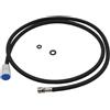 Drhomeam Tubo doccia da 1,5 m in nylon con prolunga per soffione doccia con inserto e dado per soffione doccia da bagno, parti di ricambio nero opaco