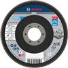 Bosch 1x Disco lamellare PRO X571 piccole, versione angolata, in fibra (per Acciaio, Acciaio inossidabile, Ø 115 mm, Grano 80, Professional Accessorio Smerigliatrice angolare piccola)