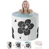 NArra Vasca da bagno Portatile per Adulti - Vasca da Bagno Freestanding con Doccia Spa, Termoregolazione Ghiaccio/Caldo,Ideale per SPA Domestica e Viaggio- Versione Compact 70x65 cm Nero
