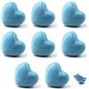 SeeRaphee Figura sveglia del cuore Blu Armadio in ceramica maniglie cassetto tira manopole armadio manopole per cucina manopole camerette Armadi giocattolo ripostiglio box libreria 8PCS