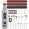 SOBEAU 3.7V Mini Trapano Elettrico, Utensili Rotanti Multifunzione con 105 Accessori, Trapano a Batteria 3 velocità variabile Utensile Rotante, 5000-15000 rpm, per Incisione, Taglio, Foratura, Lucidatura