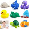 Suevut Giocattoli per vasca da bagno, 8 pezzi di giocattoli da bagno luminosi con LED, giocattoli da bagno galleggianti per bambini a partire da 1 anno, animali da bagno luminosi per l'acqua per bambini