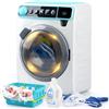 PLAY Lavatrice Giocattolo per Bambini, Elettronico Giocattolo Lavatrice con Suoni Realitici, Abbigliamento, Detersivo, Cesto Della Biancheria, Gioco di Lavanderia per Bambini da 3 Anni