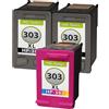 TonerPartner Confezione multipla compatibile con HP 303 XL T6N03AE / T6N04AE include 3 cartucce per testine di stampa