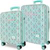 Pepe Jeans Sun Set di Valigie Verde Turchese 46x65x25 cm Rigido ABS Lucchetto a Combinazione Integrato 95L 5.8 kg 4 Doppie Ruote Bagaglio a Mano di Joumma Bags
