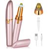 AYBUY Epilatore Viso Donna, Taglia Sopracciglia Donna Elettrico Indolore, Rasoio Viso, Epilatore Sopracciglia Donna con USB per Viso, Fronte, Sopracciglia, Labbra (Rosa Oro)