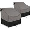 FORSPARK Copertura impermeabile per mobili da giardino, per sedie da esterno, resistente, confezione da 2, adatta fino a 81 x 94 x 91 cm (larghezza x profondità x altezza), grigio e nero