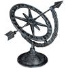 Relaxdays Meridiana, Orologio Solare in Ghisa, Design Antico, Resistente alle Intemperie, Decorazione,27x26x18 cm,grigia